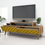 Hanah Home Soporte de TV City - Nogal y Amarillo